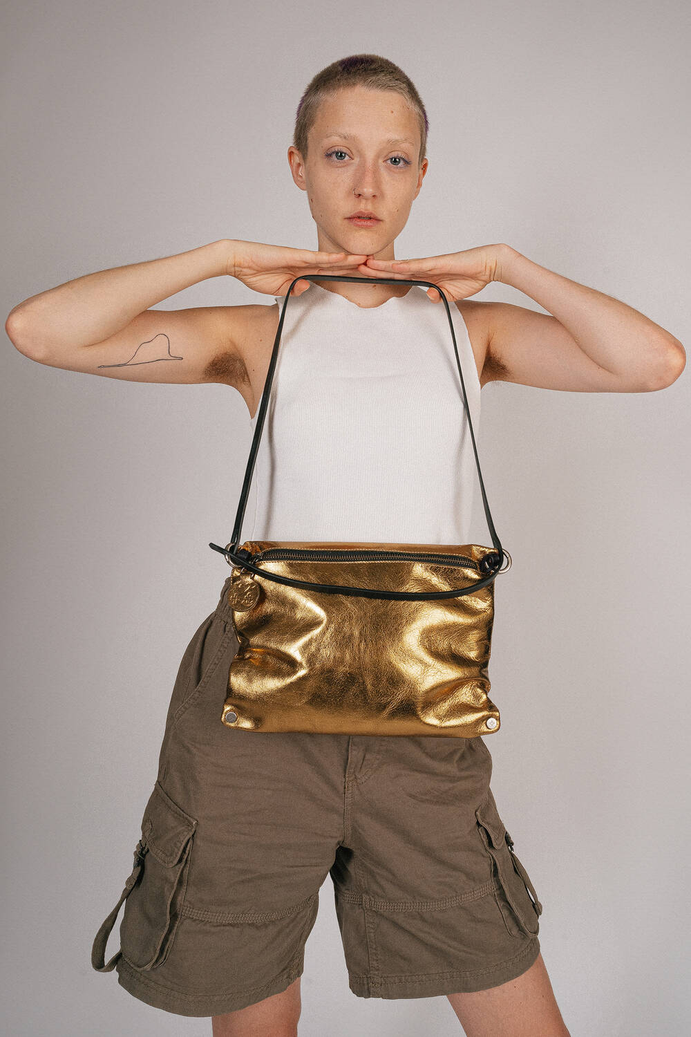 INA KENT Moonlit Bag - eco antique metallic golden bronze