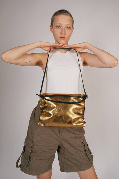 INA KENT Moonlit Bag - eco antique metallic golden bronze