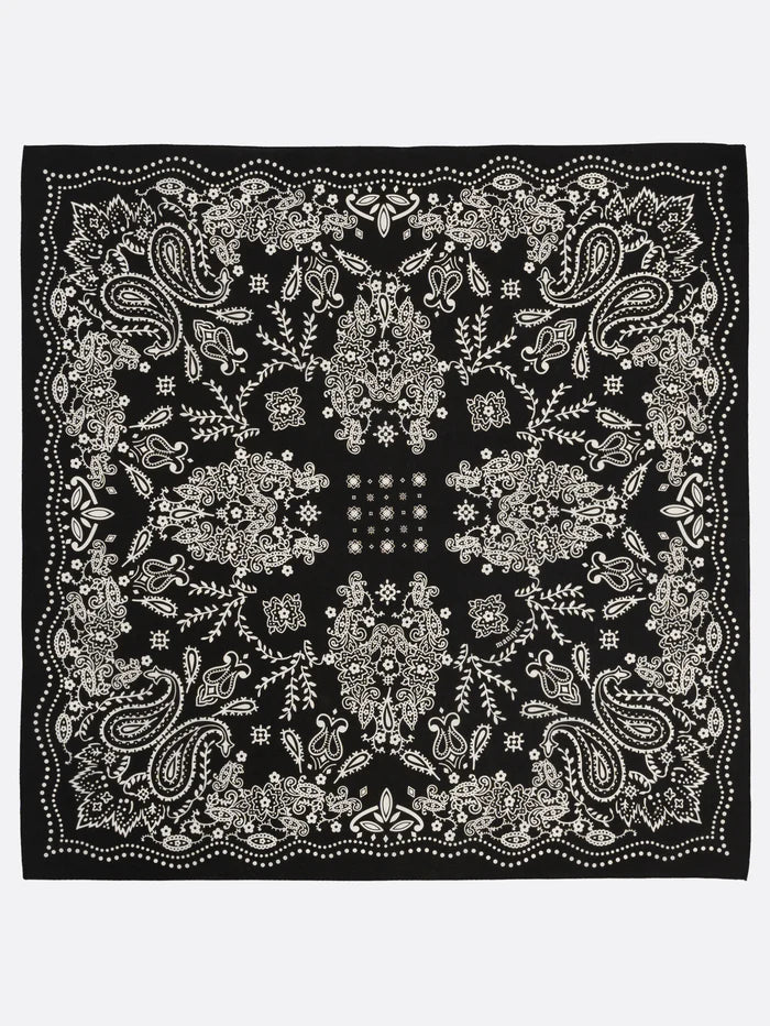 Manipuri Kaleido Bandana Black 65x65