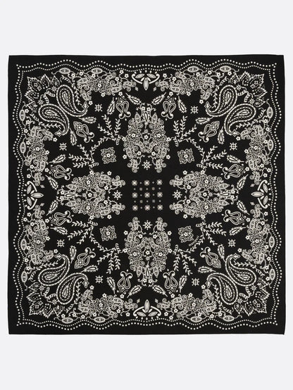 Manipuri Kaleido Bandana Black 65x65