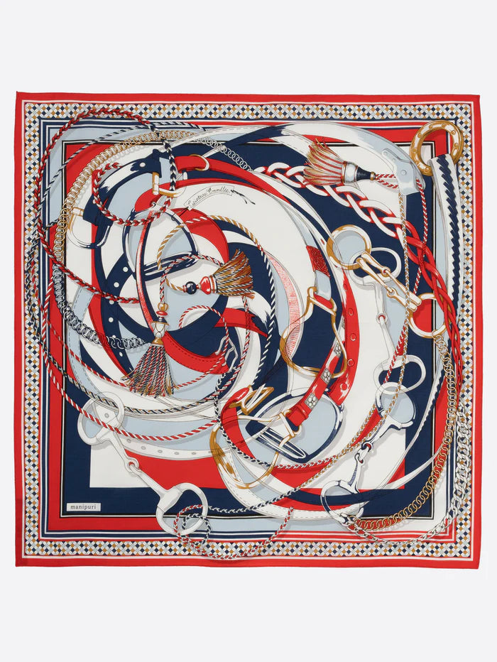 Manipuri Tangle Belt Red 65x65