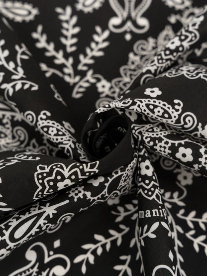 Manipuri Kaleido Bandana Black 65x65