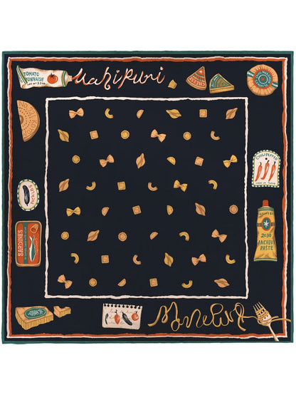 Manipuri Ravioli scarf 88x88 navy