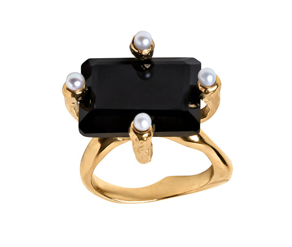 BEATRIZ PALACIOS A06-GEN Black Cocktail Ring