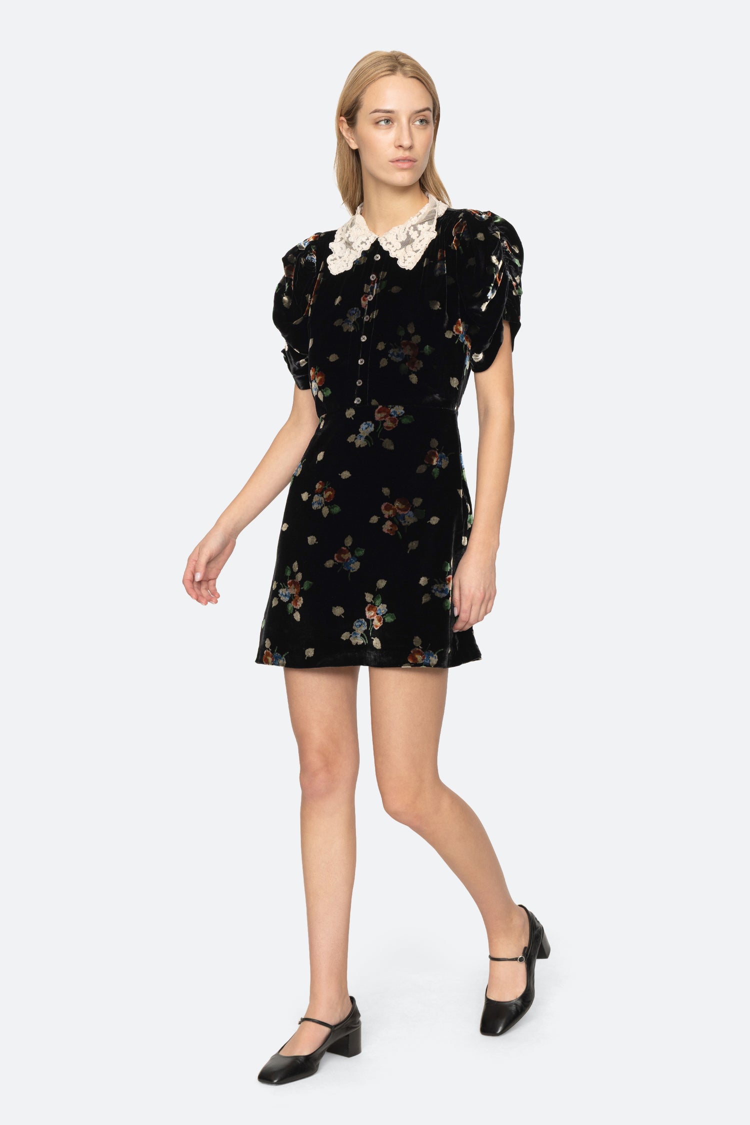 SEA NY Leda Puff Sleeve Mini Dress