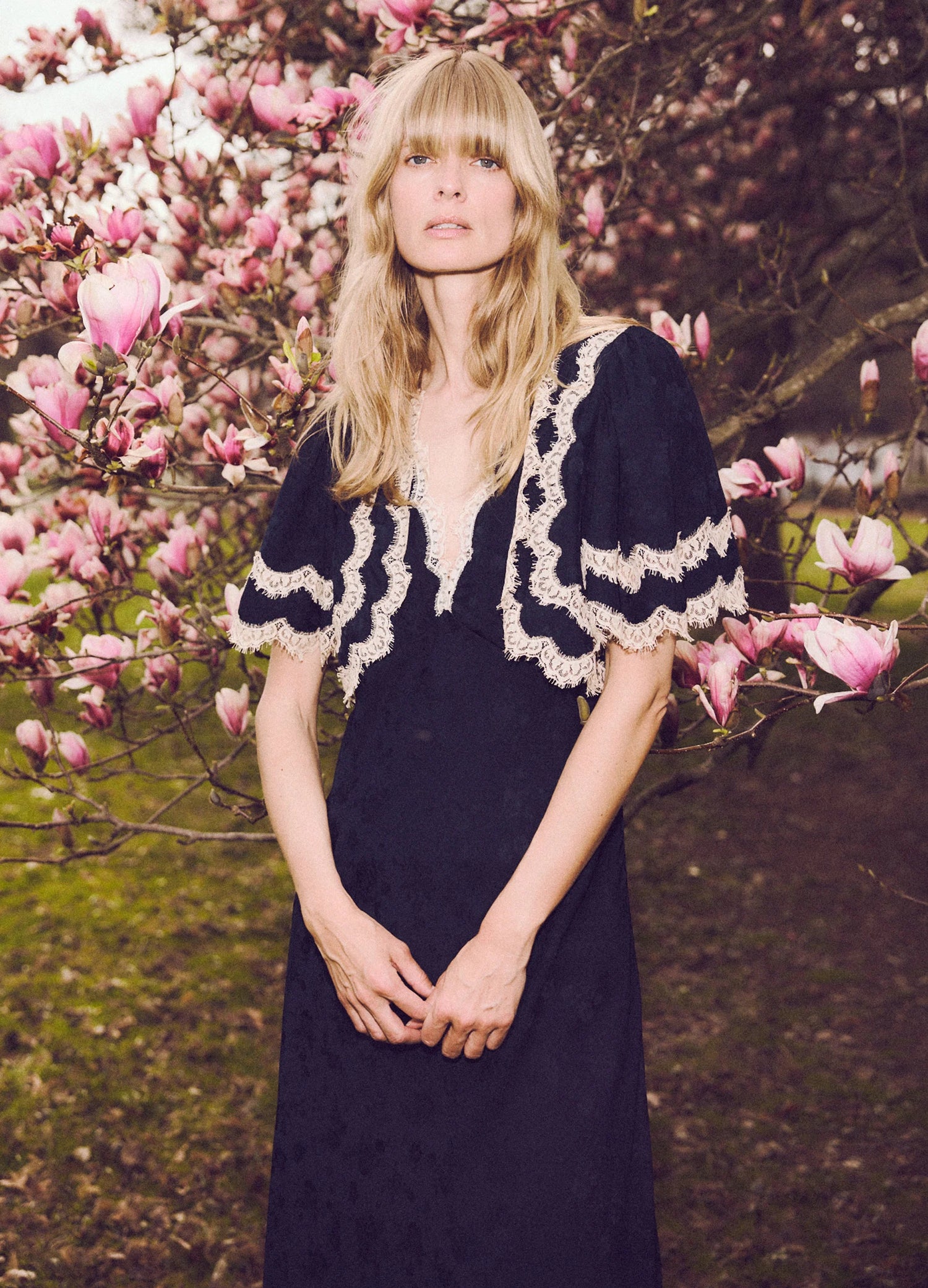 SEA NY Shay Lace Cape Dress