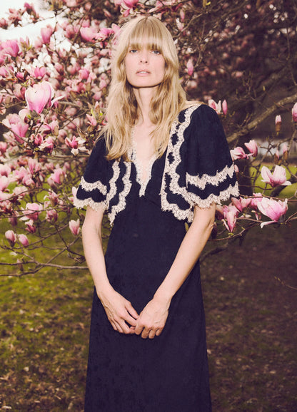 SEA NY Shay Lace Cape Dress