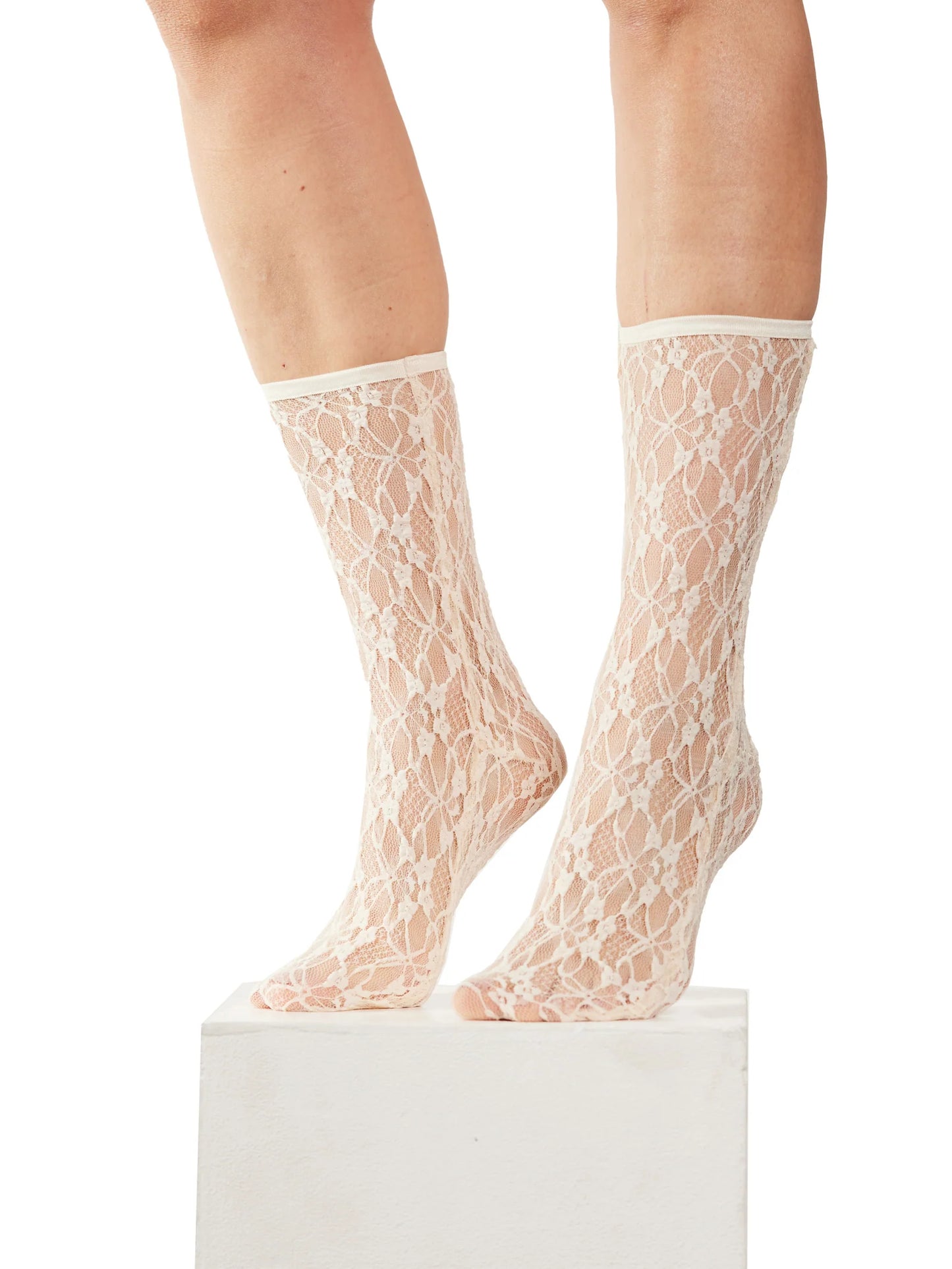 Simone Wild Lace Anke Socks Ivory