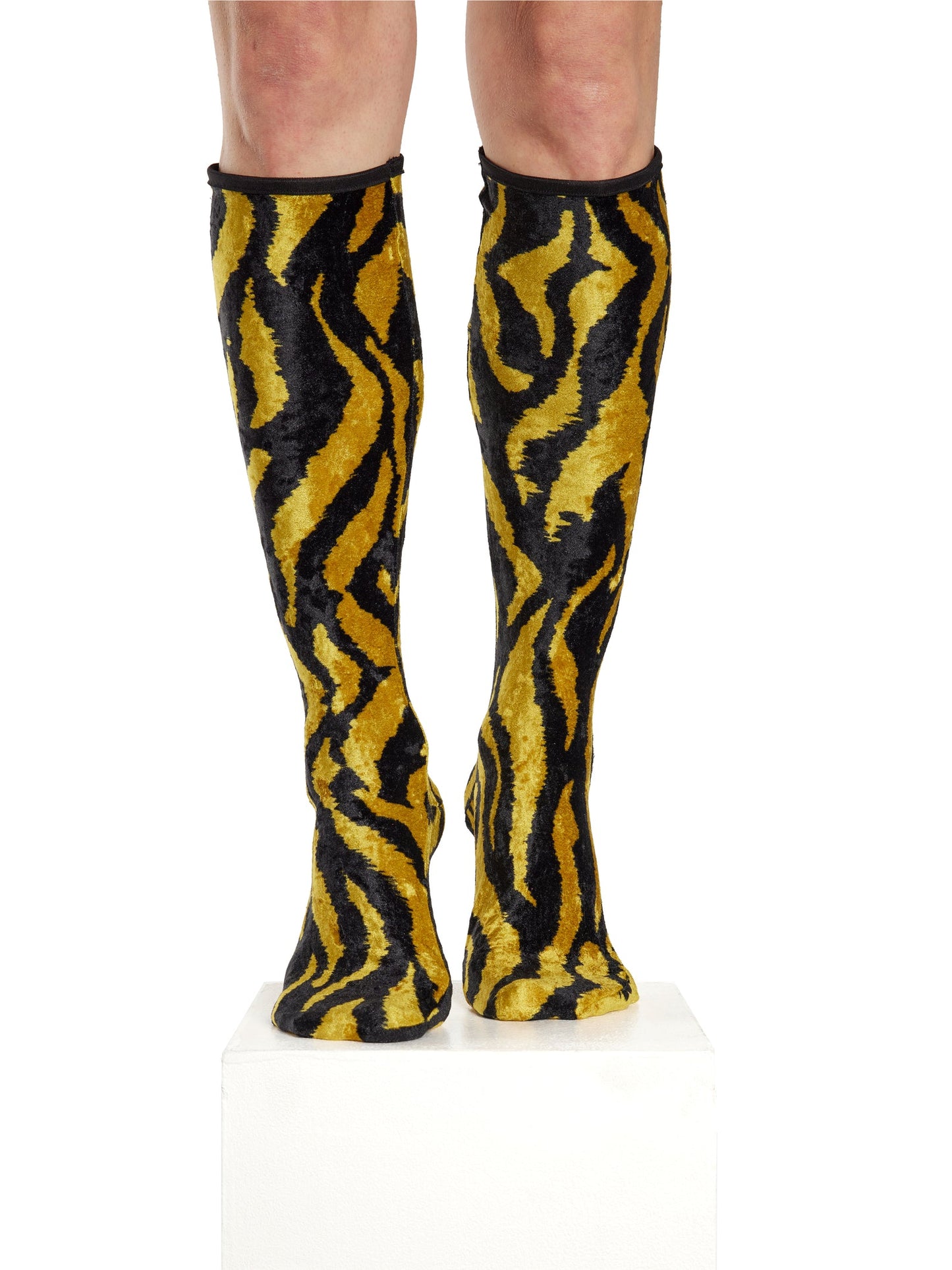 Simone Wild Velvet Knee Socks Tiger Velvet